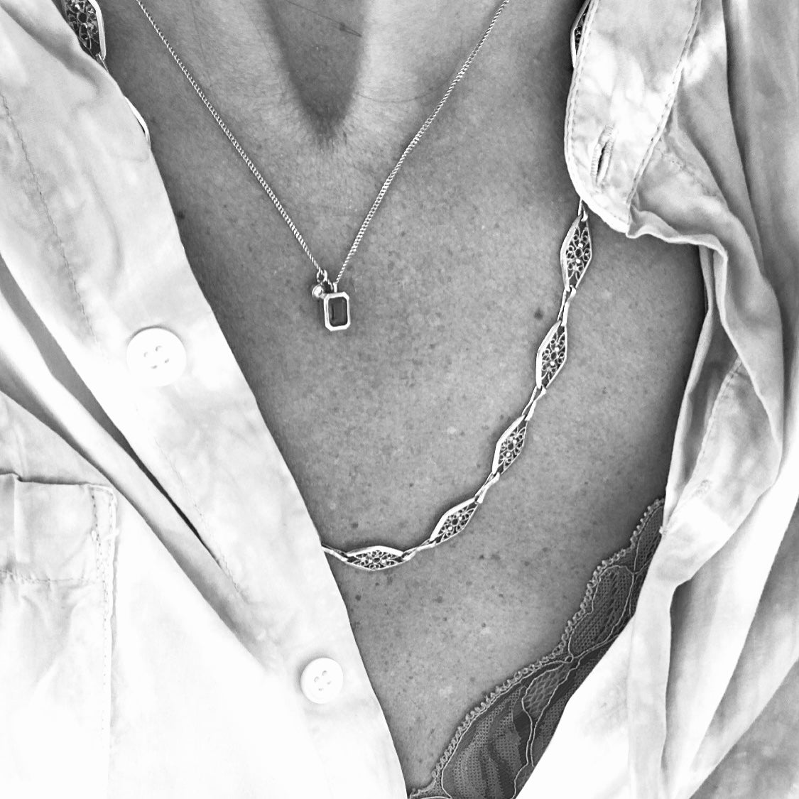 MARRAKESH Silver Necklace-Lirmizrahi